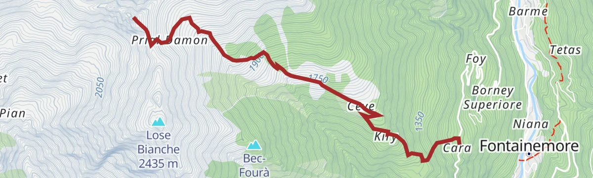 Route map: Mont de Prial